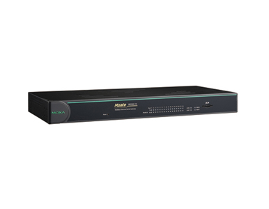 Moxa MGate MB3660-16-2DC - Modbus gateway w/ dual LANs & DC power inputs, 16 RS-232/422/485 ports, 0 to 60 Degree C operating te by MOXA